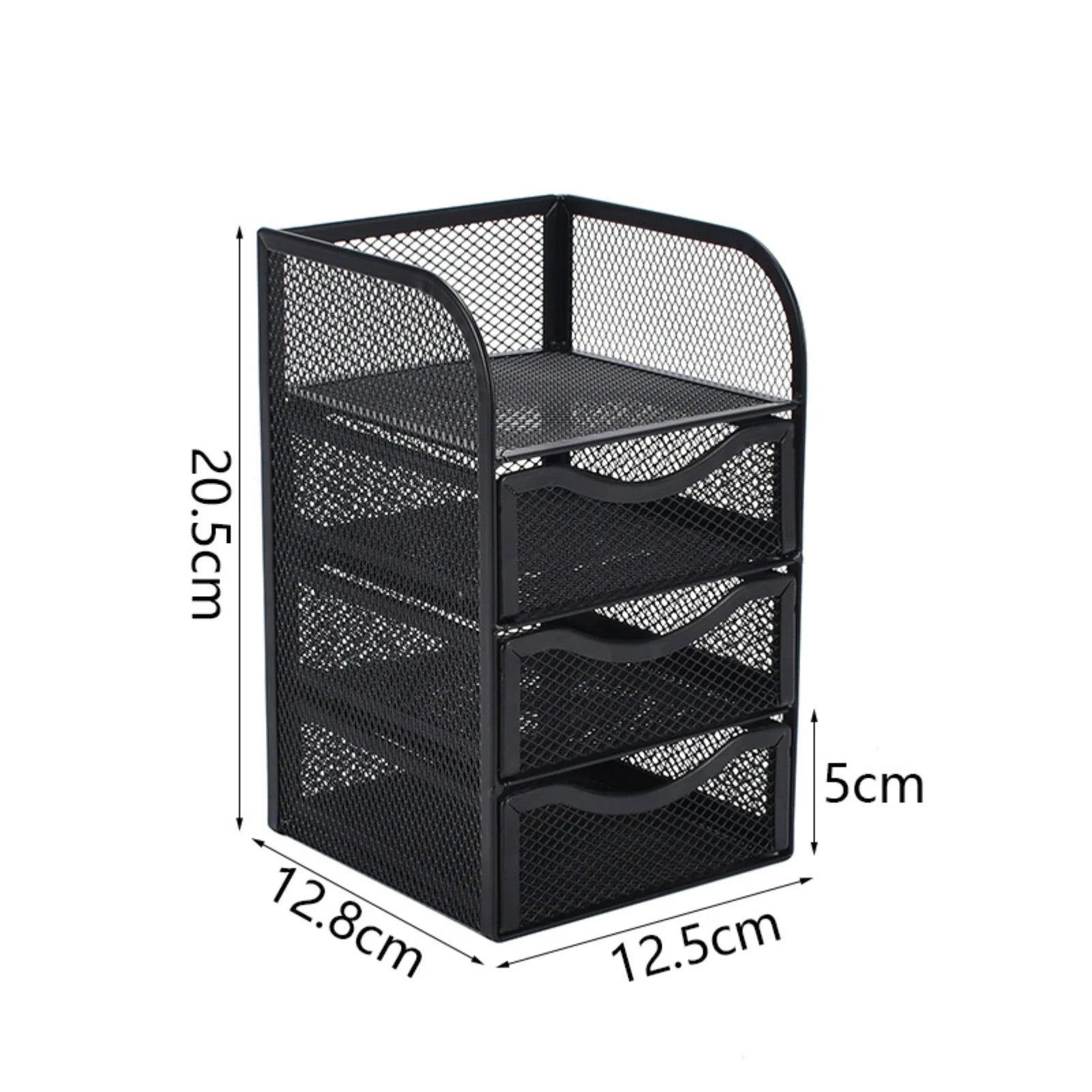 Schreibtisch-Organizer aus Metall mit 3 Schubladen – Mesh Desktop-Aufbewahrung