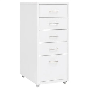 Rollcontainer 28 × 41 × 69 cm – Aktenschrank für Büro und Homeoffice, Weiß