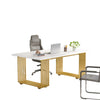 Schreibtisch 180 × 80 cm mit Metallgestell – Computer- und Konferenztisch in Weiß/Gold