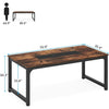 Konferenztisch 180 × 90 × 77 cm für 6–8 Personen – Besprechungstisch in Braun/Schwarz