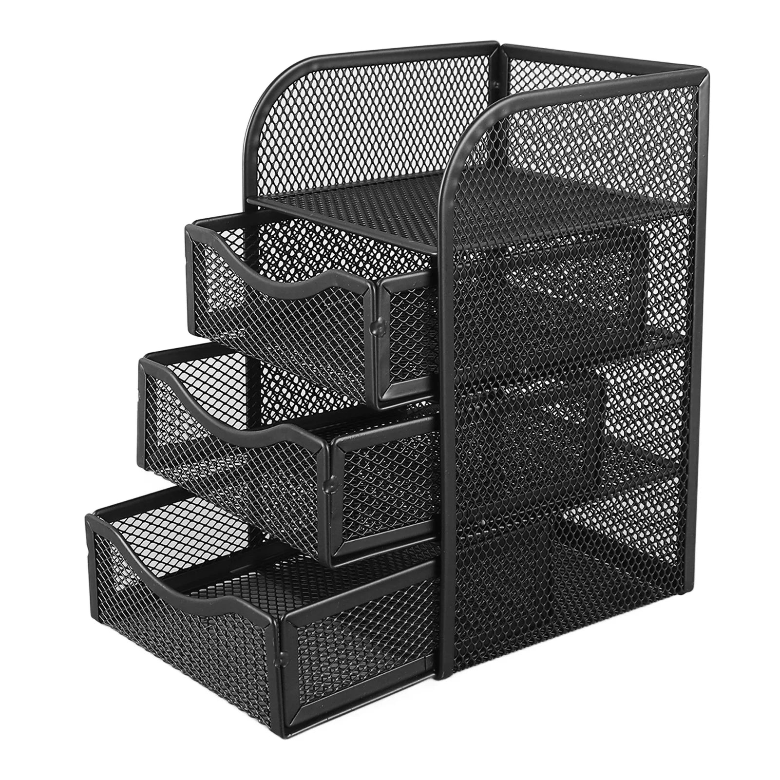 Schreibtisch-Organizer aus Metall mit 3 Schubladen – Mesh Desktop-Aufbewahrung