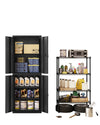 Metall-Aktenschrank 40 × 60 × 180 cm mit 4 Türen und 2 Schlössern – 5 Ebenen, Schwarz