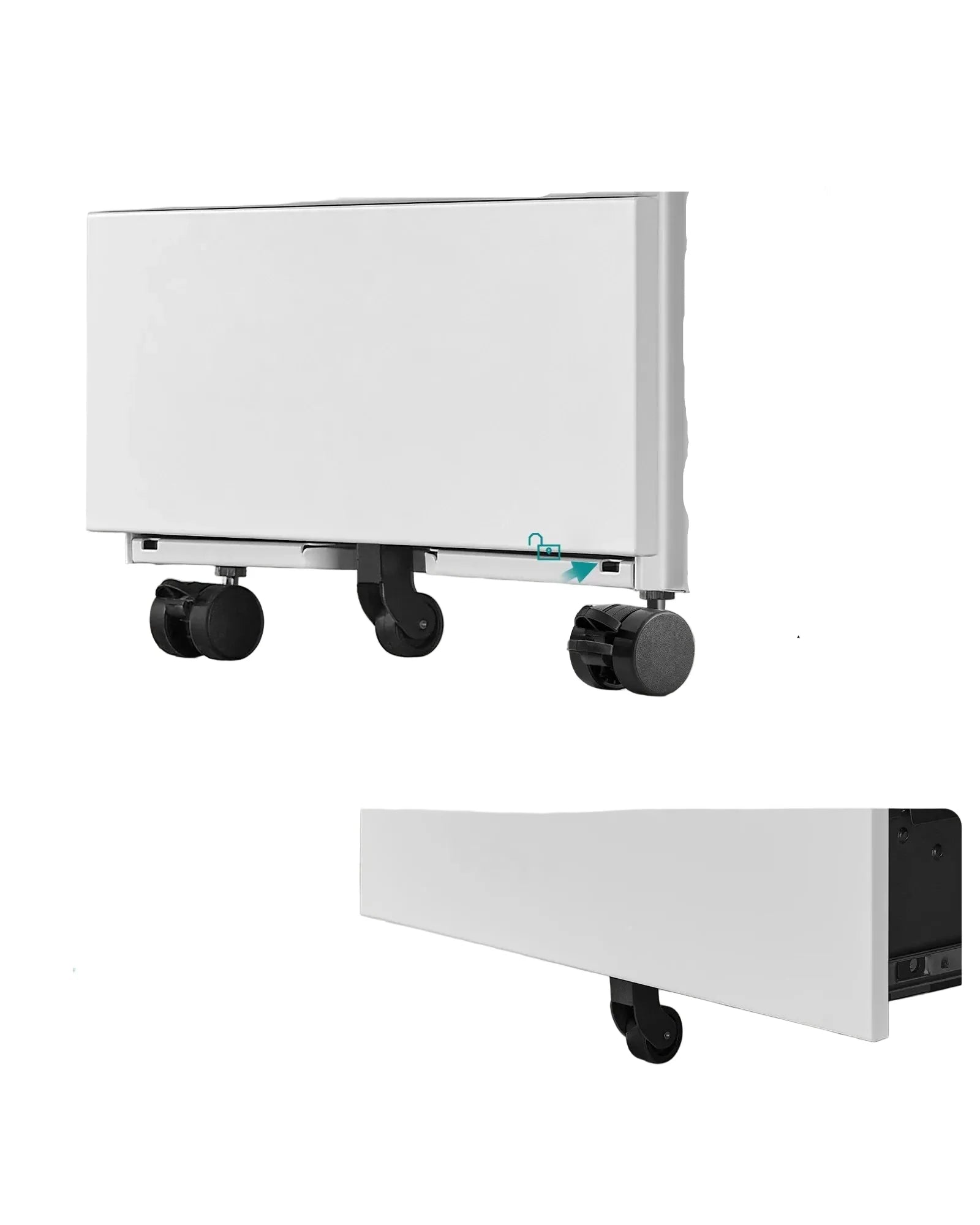 Rollcontainer 45,1 × 39 × 69,3 cm aus Stahl mit 4 Schubladen – Abschließbarer Aktenschrank auf Rollen