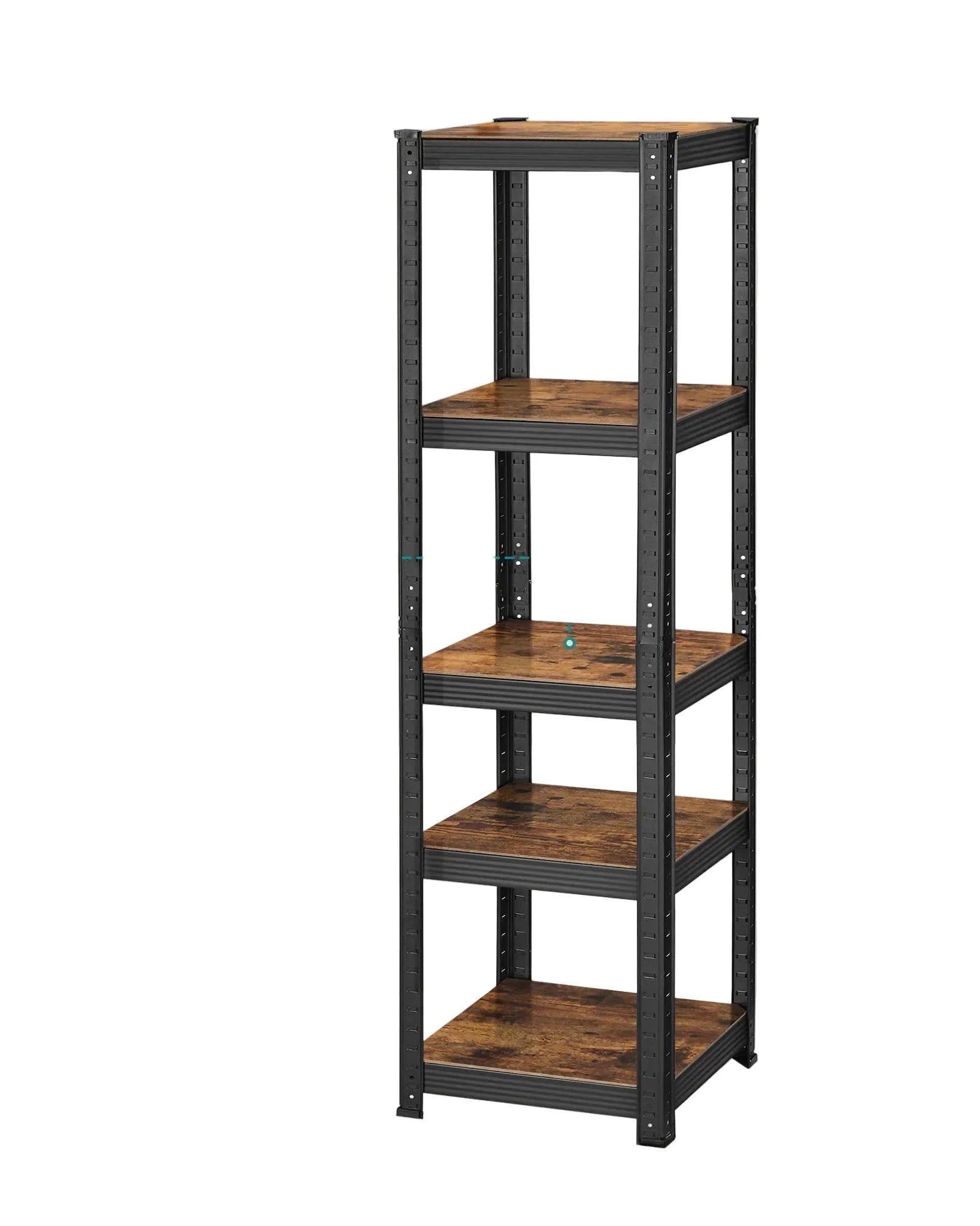 Schwerlastregal 150 × 37 × 37 cm mit 5 Böden aus Stahl und MDF – Höhenverstellbares Lagerregal