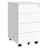 Rollcontainer 45,1 × 39 × 69,3 cm aus Stahl mit 4 Schubladen – Abschließbarer Aktenschrank auf Rollen