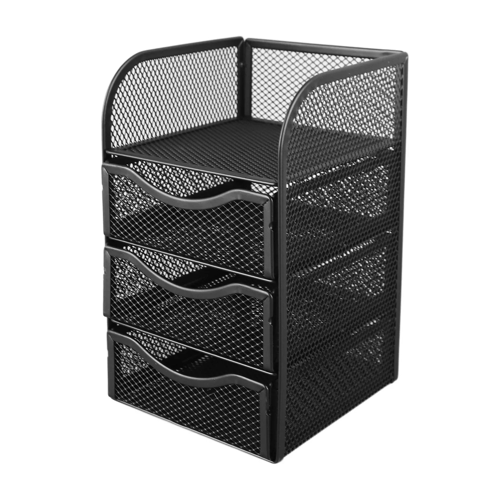 Schreibtisch-Organizer aus Metall mit 3 Schubladen – Mesh Desktop-Aufbewahrung