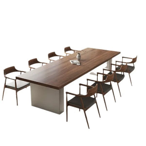 Massivholz-Konferenztisch 120–260 cm – Moderner Besprechungs- und Arbeitstisch in Walnussoptik