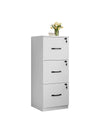 Aktenschrank 40 × 41 × 103 cm mit 3 abschließbaren Schubladen – Weiß
